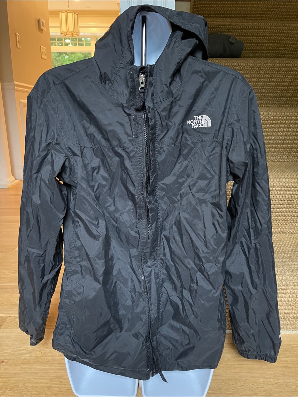 The North Face Black Kids' Hooded Rain Jacket. Black. Boys XL